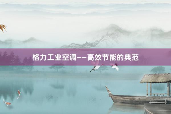 格力工业空调——高效节能的典范